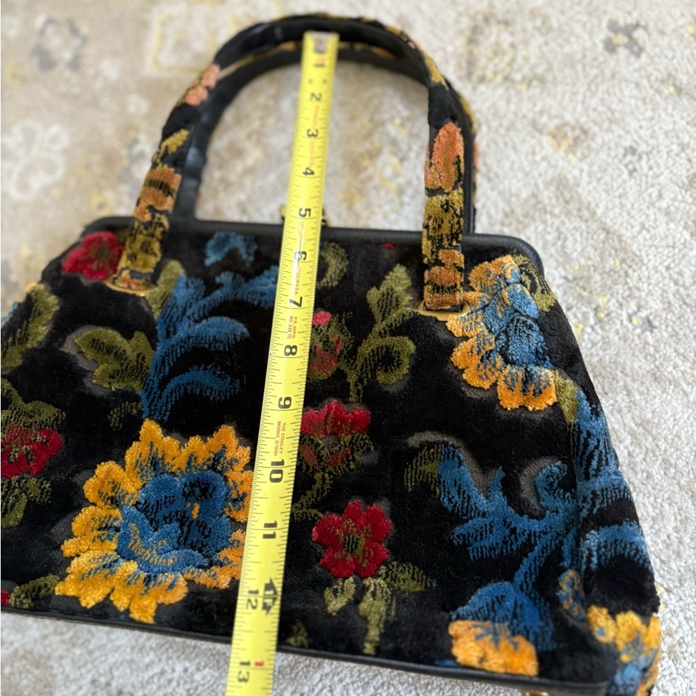 Vintage Large JR Florida Handbag Purse Carpet Bag Tapestry Floral Handbag - Picture 12 of 13